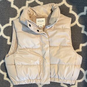 Aerie Cream Puffer Vest